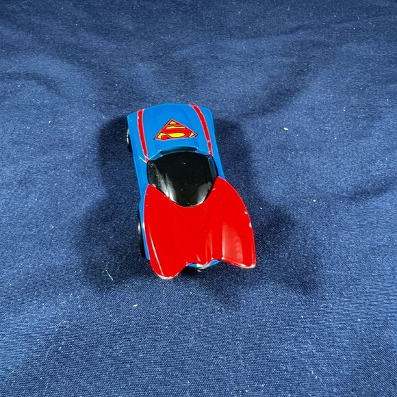 Superman Hot Wheels Die-Cast Toy Car Blue & Red Mattel 2012 Collectible Kids & A - Picture 3 of 5